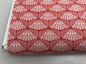 Patchwork stof - Katoen & steel sun dream, melon med blid rosa 